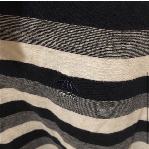 Men’s Penguin Navy Blue Striped Polo Shirt - Picture 3 of 6